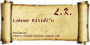 Lohner Kilián névjegykártya